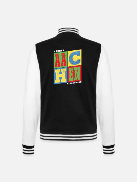 Aachen Deutschland Stadt Bunt Skyline Heimat - College-Sweatjacke - Schwarz/Weiß
