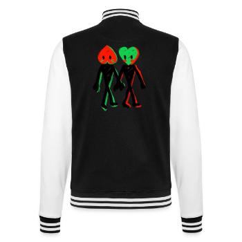 Paar Herz - College-Sweatjacke - Schwarz/Weiß - Hinten - Marisol (170cm)