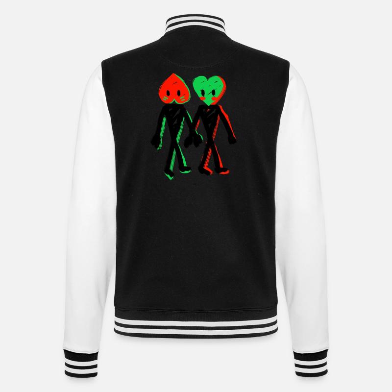 Paar Herz - College-Sweatjacke - Schwarz/Weiß