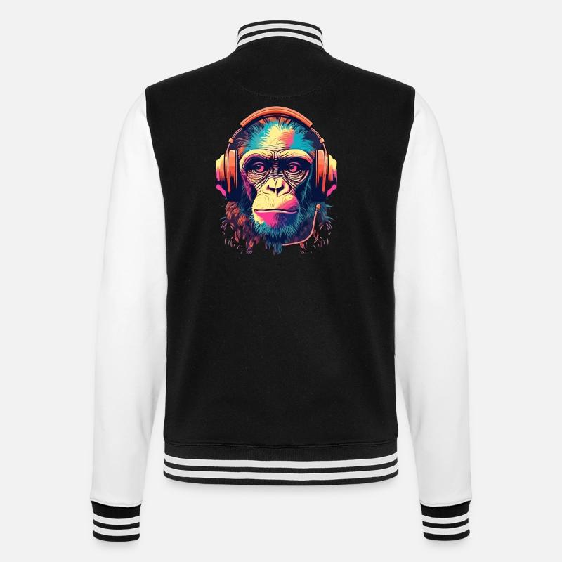 Monkey Beats - College-Sweatjacke - Schwarz/Weiß