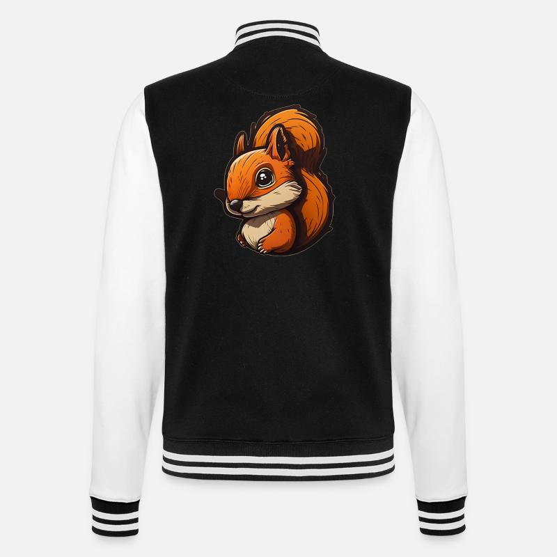 Eichhörnchen - College-Sweatjacke - Schwarz/Weiß