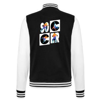 Fußball Fußballer Fußballspieler Sport Fan Verein - College-Sweatjacke - Schwarz/Weiß - Hinten - Marisol (170cm)