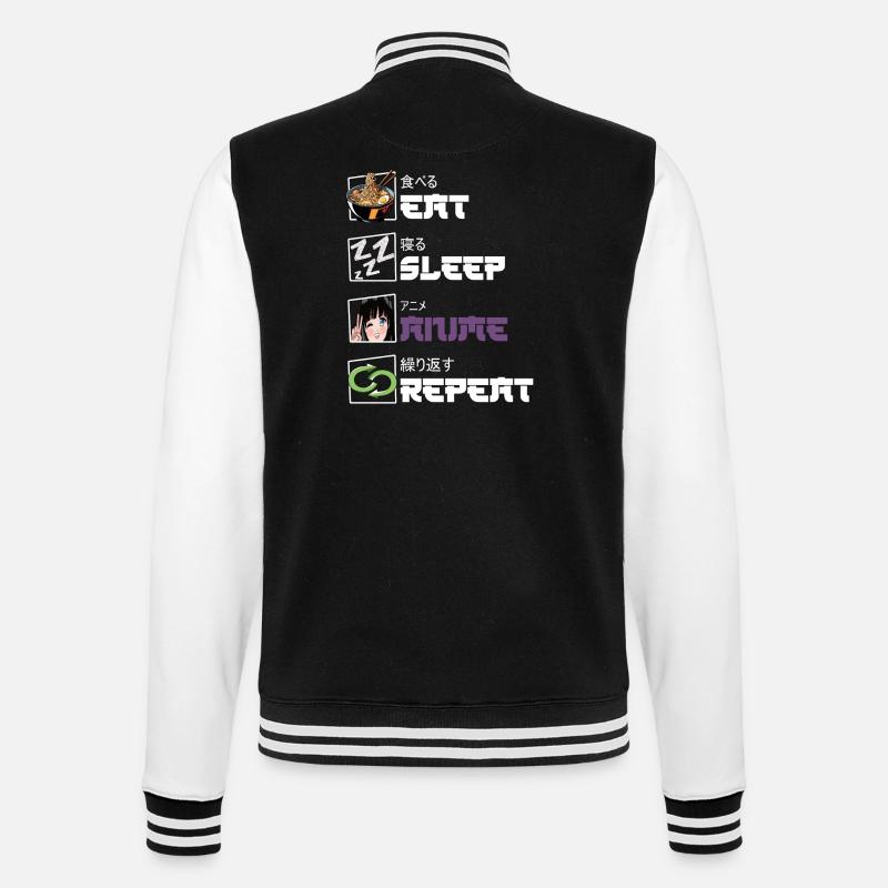 Manger Sommeil Anime Répéter - Veste Teddy - noir/blanc