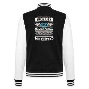 Oldtimer Baujahr 2004 Jahrgang Geburtstag Geschenk - College-Sweatjacke - Schwarz/Weiß - Hinten - Marisol (170cm)