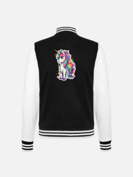 Magisches Fabelwesen Geschöpf der Reinheit Einhorn - College-Sweatjacke - Schwarz/Weiß