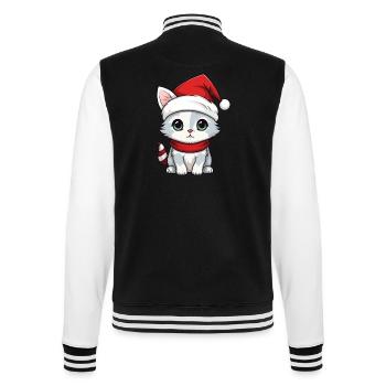 Cat Christmas Christmas Cat Cute Merry Catmas - College Sweat Jacket - black/white - Back - Marisol (170cm)