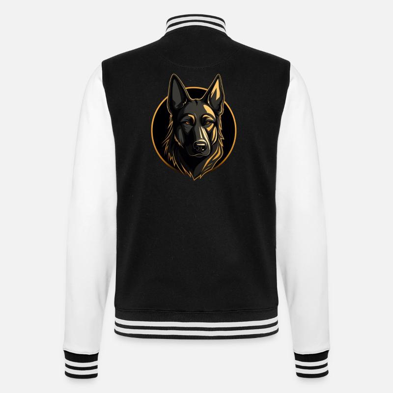 German Shepherd Deutscher Schäferhund Logo - College-Sweatjacke - Schwarz/Weiß