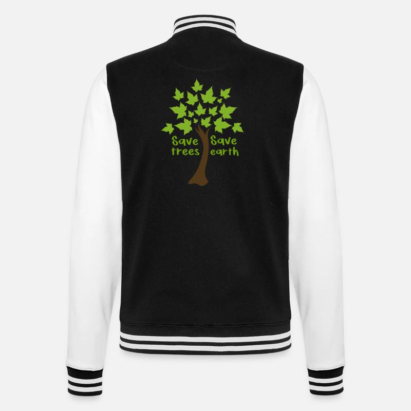 Saving Trees, Saving Earth - College Sweat Jacket - black/white