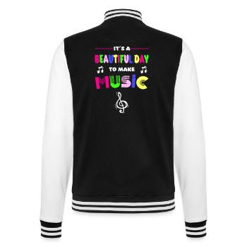 Musik - It is a Beautiful Day To Make Music - College-Sweatjacke - Schwarz/Weiß - Hinten - Marisol (170cm)