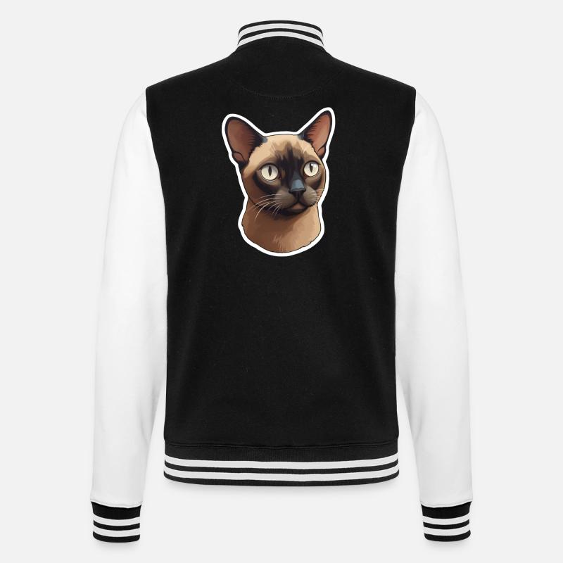 Tête de chat birman - Veste Teddy - noir/blanc