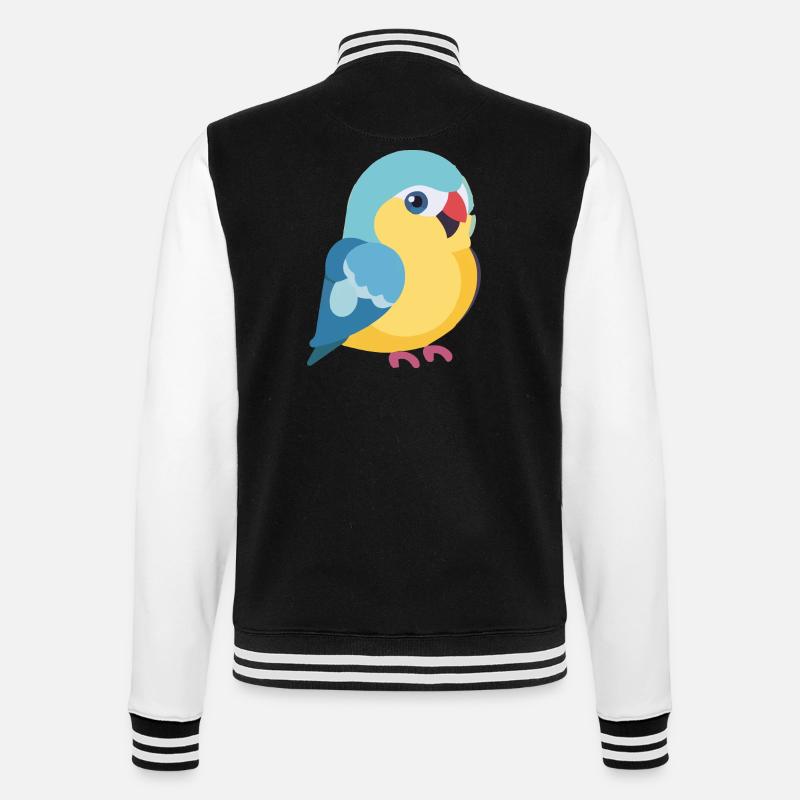 Perruche colorée sur branche - Veste Teddy - noir/blanc