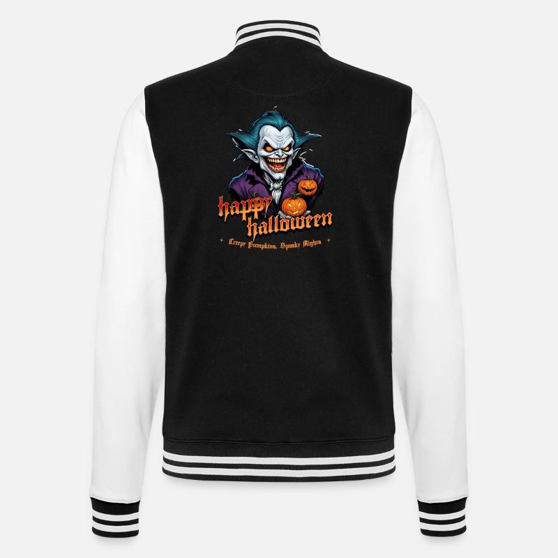 Halloween Vampire with Pumpkins - College Sweat Jacket - black/white