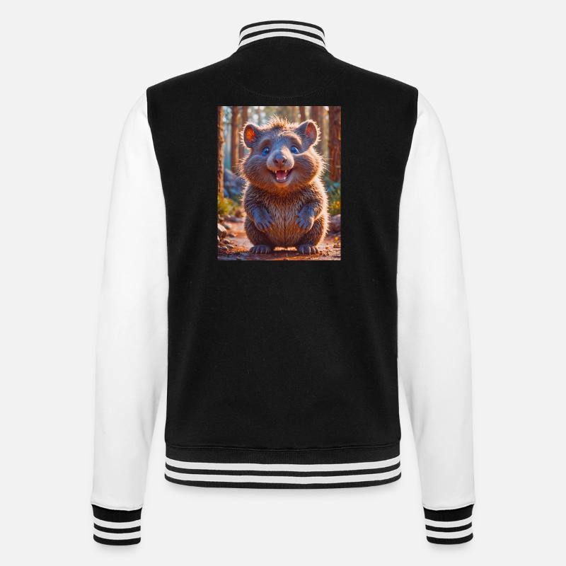 super süßes australisches Tier Down Under Wombat - College-Sweatjacke - Schwarz/Weiß