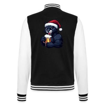 Panther Weihnachten Bier - College-Sweatjacke - Schwarz/Weiß - Hinten - Marisol (170cm)