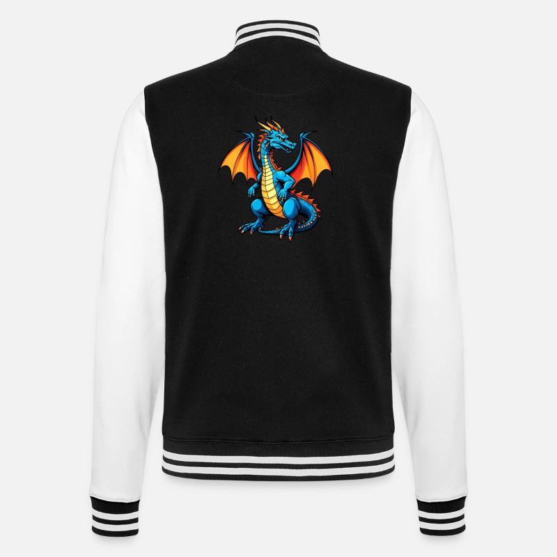 Blauer Dragon - College-Sweatjacke - Schwarz/Weiß