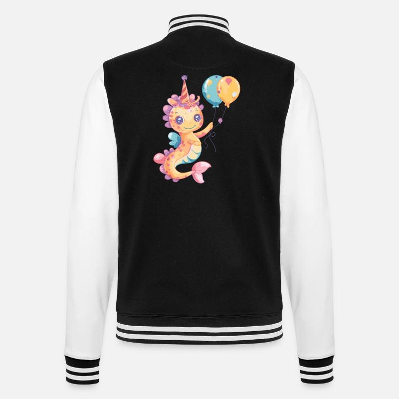 Hippocampe Anniversaire Bande Dessinée Mignon - Veste Teddy - noir/blanc