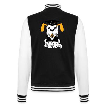 Dog School Graduation Certificate Gymnasium College Abi - College Sweat Jacket - black/white - Back - Marisol (170cm)