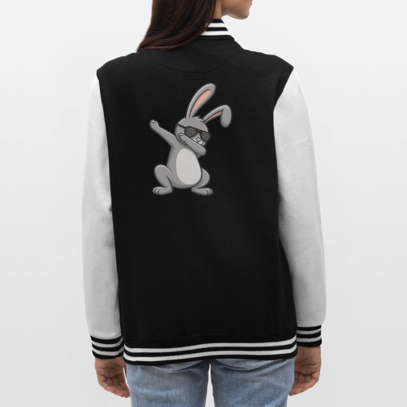Easter Bunny Dab Easter College Sweat Jacket