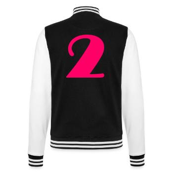 2. 2 JAHRE. 2. JUBILÄUM. GEBURTSTAG 2 JAHRE - College-Sweatjacke - Schwarz/Weiß - Hinten - Marisol (170cm)