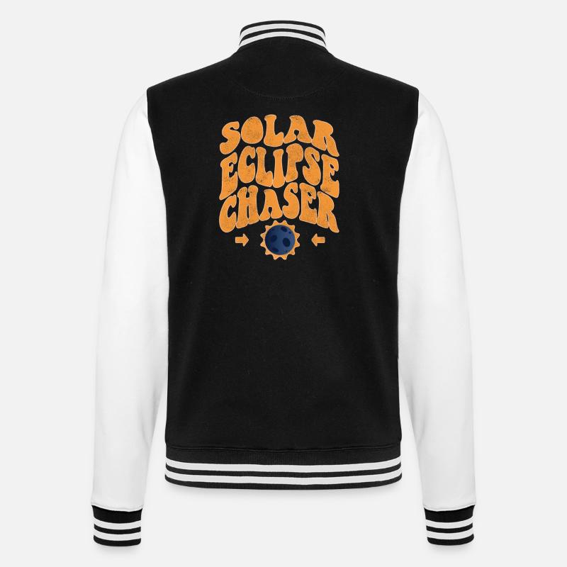 Solar eclipse chaser - College Sweat Jacket - black/white