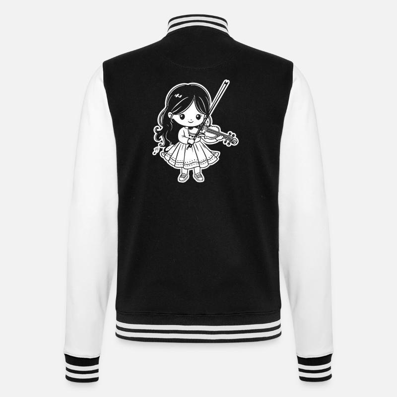Violinen Mädchen - College-Sweatjacke - Schwarz/Weiß