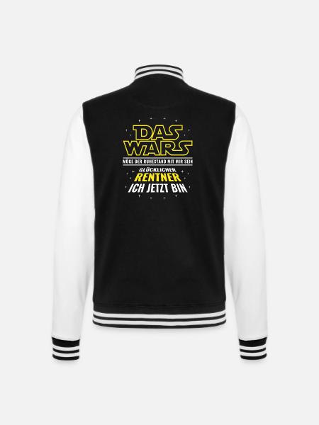 Rente Das wars - Glücklicher Rentner ich jetzt bin - College-Sweatjacke - Schwarz/Weiß