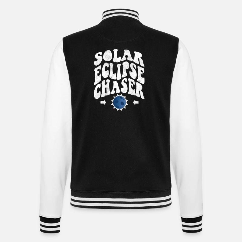 Solar eclipse chaser white - College Sweat Jacket - black/white
