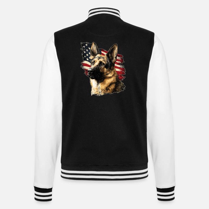 German Shepherd USA - College Sweat Jacket - black/white