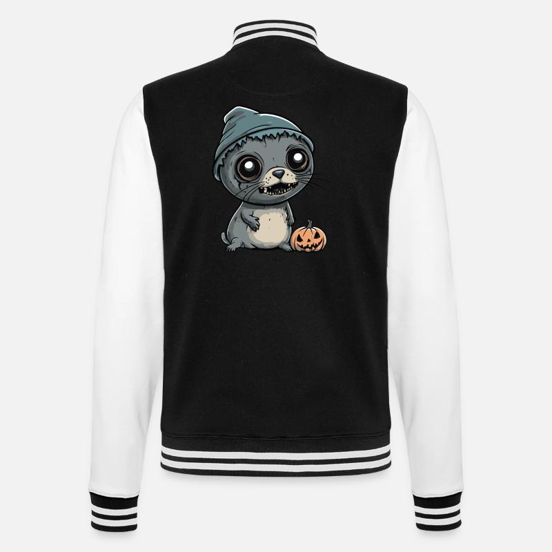 Robbe Tier Halloween Zombie - College-Sweatjacke - Schwarz/Weiß