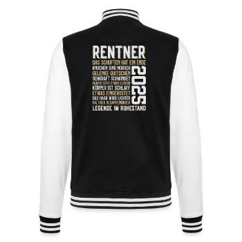 LUSTIG RENTNER 2025 - College-Sweatjacke - Schwarz/Weiß - Hinten - Marisol (170cm)