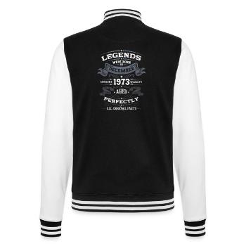 December Vintage 1973 50th Birthday Legend - College Sweat Jacket - black/white - Back - Marisol (170cm)