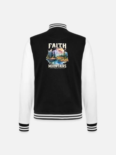 Faith can move Mountains, Matthew 17:20 - College-Sweatjacke - Schwarz/Weiß