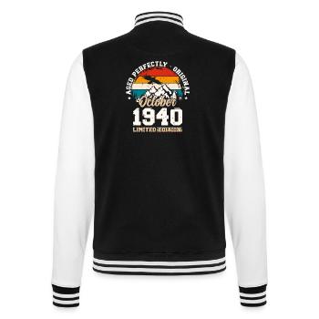 85. Geburtstag Legende Oktober 1940 Jahrgang 04 - College-Sweatjacke - Schwarz/Weiß - Hinten - Marisol (170cm)