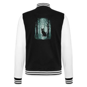 Chat magique de la forêt Cottagecore dans la forêt de contes de fées - Veste Teddy - noir/blanc - Dos - Marisol (170cm)