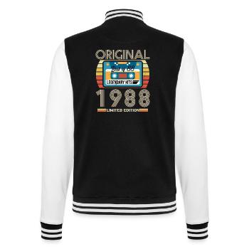 Vintage Birthday Gift 1988 Limited Edition - College Sweat Jacket - black/white - Back - Marisol (170cm)