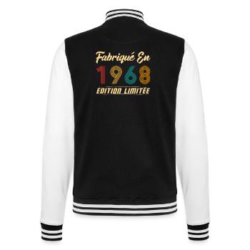 Fabriqué en 1968 Vintage Cadeau D'anniversaire - Veste Teddy - noir/blanc - Dos - Marisol (170cm)