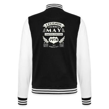 45. Geburtstag Mann legendär Mai Jahrgang 1978 - College-Sweatjacke - Schwarz/Weiß - Hinten - Marisol (170cm)