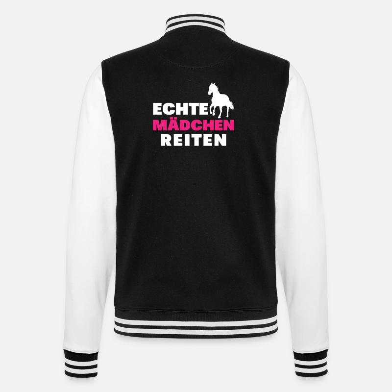 Echte mädchen reiten - College-Sweatjacke - Schwarz/Weiß