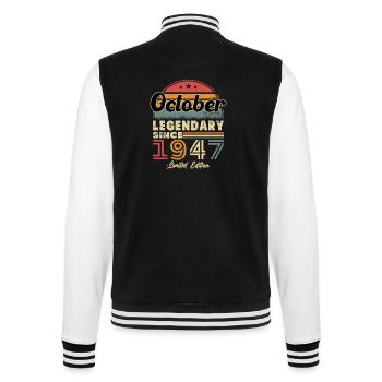 Cadeau D'anniversaire Octobre 1947 Vintage - Veste Teddy - noir/blanc - Dos - Marisol (170cm)