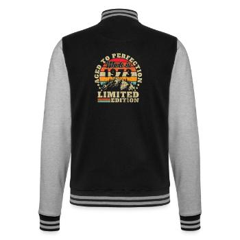 1973 Vintage Retro Geburtstagsgeschenk - College-Sweatjacke - Schwarz/Grau meliert - Hinten - Marisol (170cm)