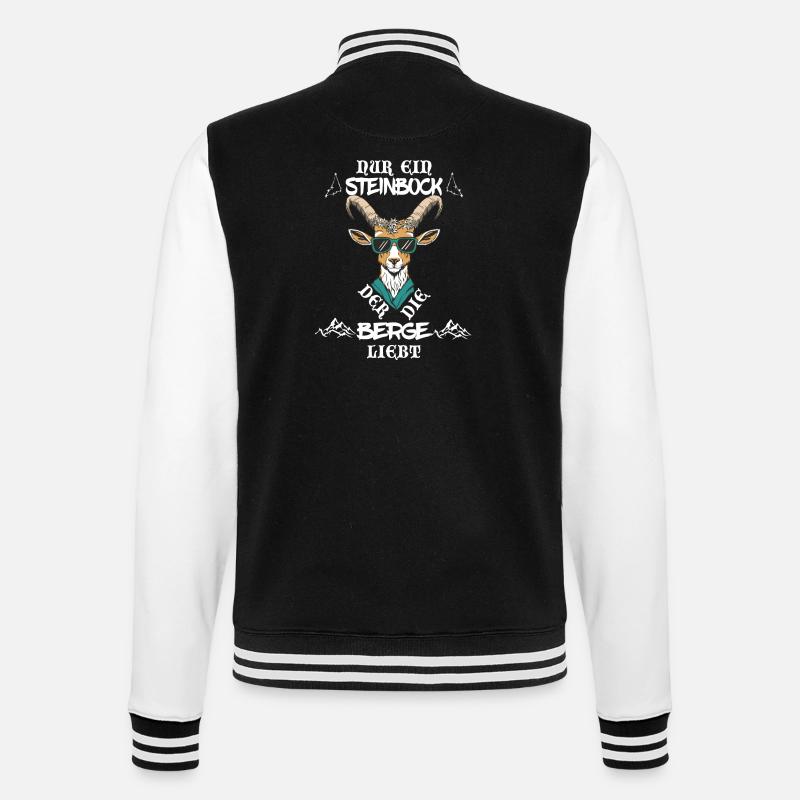 Nur ein Steinbock der die Berge liebt Sternzeichen - College-Sweatjacke - Schwarz/Weiß