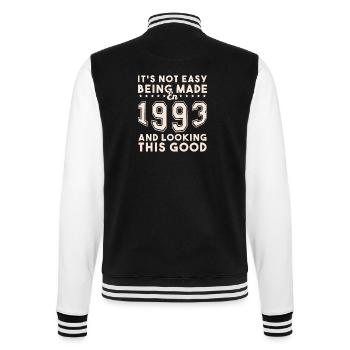 made in 1993 and looking this good - College Sweat Jacket - black/white - Back - Marisol (170cm)