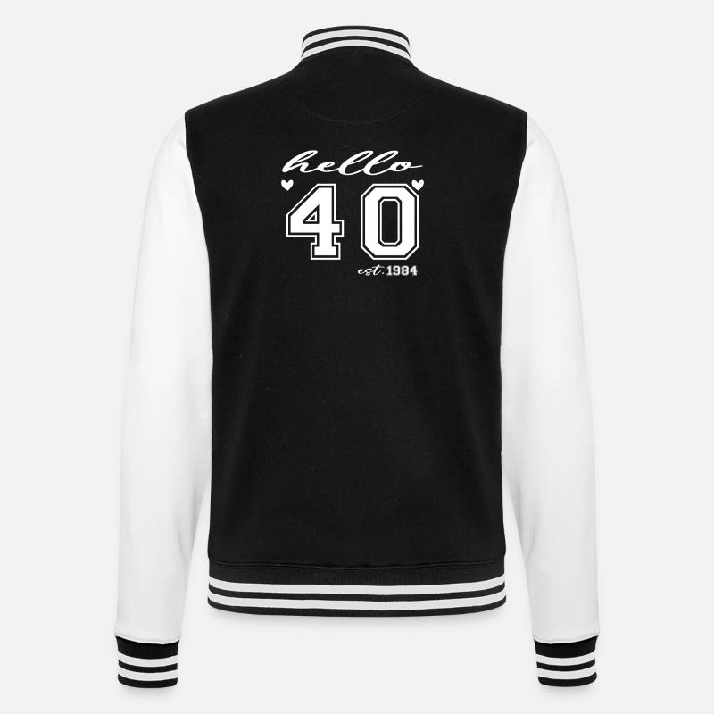 Hello 40 est 1984 - College Sweat Jacket - black/white
