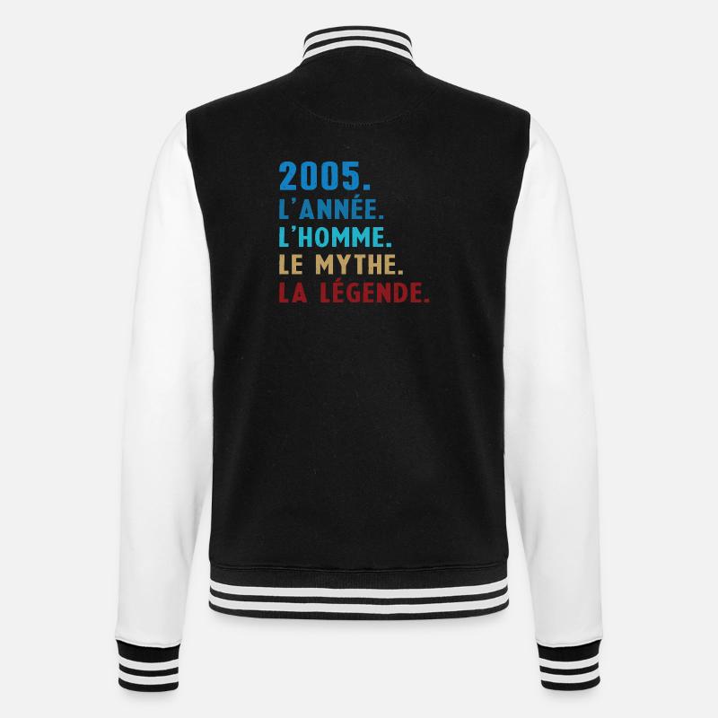 2005 Year Man Myth Legend - College Sweat Jacket - black/white