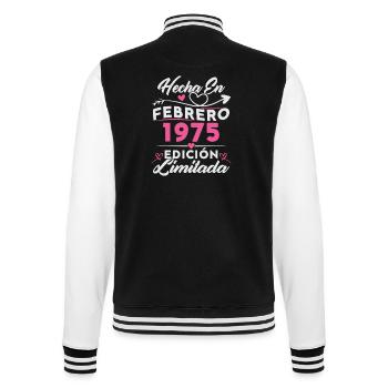 50ème Anniversaire Femme 50 Ans Réalisé En 1975 Février - Veste Teddy - noir/blanc - Dos - Marisol (170cm)