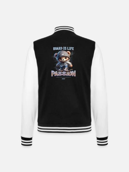 Board is life Passion Skateboard Teddy - College-Sweatjacke - Schwarz/Weiß