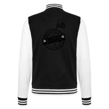 logo je suis breton maintenant drapeau - Veste Teddy - noir/blanc - Dos - Marisol (170cm)