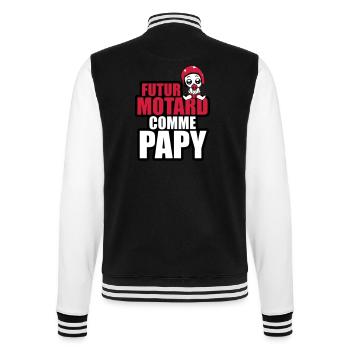 futur motard comme papy - Veste Teddy - noir/blanc - Dos - Marisol (170cm)