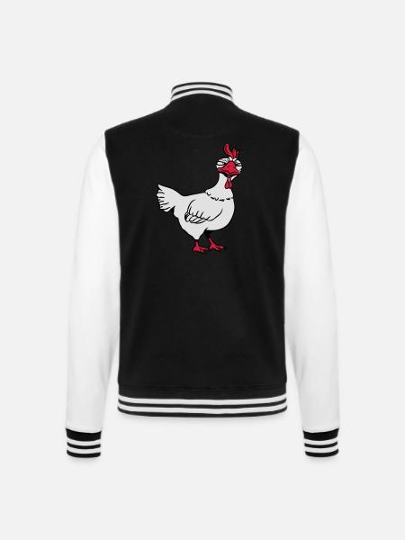 Huhn böse - College-Sweatjacke - Schwarz/Weiß