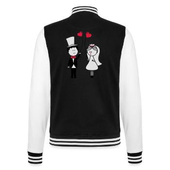 ehepaar_002 - College-Sweatjacke - Schwarz/Weiß - Hinten - Marisol (170cm)